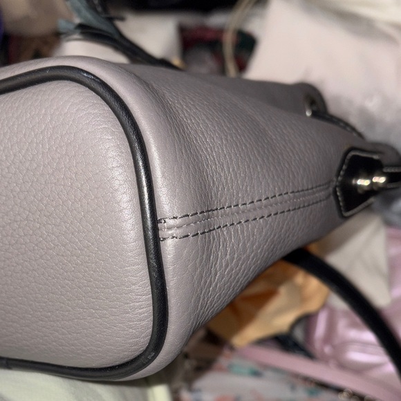 Dooney & Bourke Grey Pebbled Leather Drawstring Crossbody BagNWOT - Picture 4 of 6